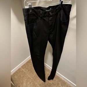 Super stylish Black Wax stacked pants from Vale Size 34